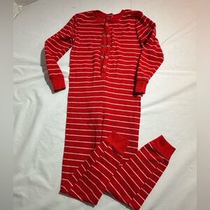 Target Holiday Collection Kids Red Stripe One-Piece Pajama Romper Sz 6